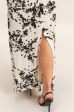 Contrast Velvet Print Maxi Skirt