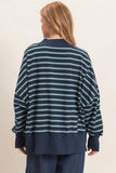 Striped Mock Neck Sweatshirt