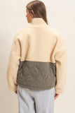 Quilted Sherpa Zip Up Jacket