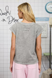Washed Extended Shoulder Knit T-shirt