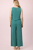 Solid Woven Linen Sleeveless Top