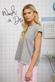 Washed Extended Shoulder Knit T-shirt