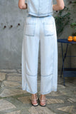 Elastic Waist Washed Denim Pants Elastic Waist Washed Denim Pants