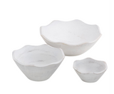 Wd Decratv Bowl Wht  12", 9", 6"w