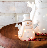 4"H Led White Happy Snowman