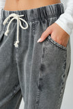Mineral Wash Drawstring Slouch Pants | Cotton Stretch Lounge Pants
