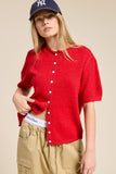 Short Sleeve Button Down Cardigan Top