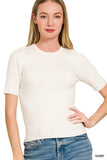 Viscose Ribbed Round Neck Sweater