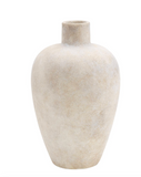 Cer Taper Vase White Wash 7"w, 13"h