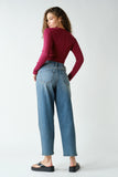 Micro-ribbed Snap Henley Long Sleeve Top | Fitted Stretch Knit Tee