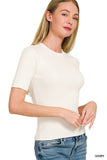 Viscose Ribbed Round Neck Sweater