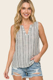 Short Sleeve Striped Tunic With Varsity Taped Hem
