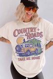 Country Roads Take Me Home Oversized Graphic Tee