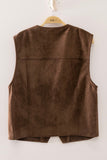 Soft Faux Suede V-neck Vest