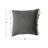 Square Cotton Pillow W Fringe