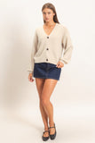 Textured V-neck Cardigan