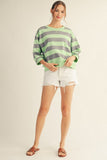 V-notched Bold Stripe Casual Top