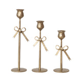 Cast Iron Taper Holders With Bow