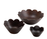 Wd Decratv Bowl Blk 12", 9", 6"w