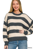 Striped Drop Shoulder Sweater