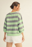 V-notched Bold Stripe Casual Top