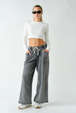 Mineral Wash Drawstring Slouch Pants | Cotton Stretch Lounge Pants