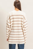 Open Front Stripe Cardigan
