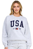 French Terry Sweatshirt With Usa Patch