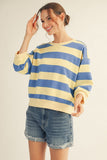 V-notched Bold Stripe Casual Top