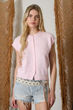 Raw Edge Sleeveless Lightweight Cardigan