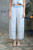Elastic Waist Washed Denim Pants Elastic Waist Washed Denim Pants
