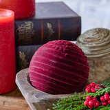 4" Burgundy Velvet Deco Ball