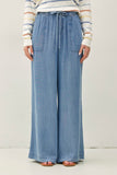 Wide Leg Tencel Chambray Pants