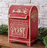 14" Red Tin Holiday Mailbox