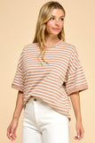 Striped Knit Top Casual Relaxed Fit