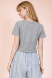 Mineral Washed Knit Fitted Casual Crop Top