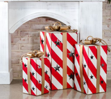 Candy Cane Stripe Gift Box Decor