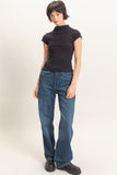 Mock Neck Cap Sleeve Top