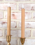 2 Pc Caramel Led Taper Candle Set