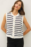 Waffle Sweater Vest With Pocket