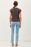 Basic Acid Wash Capped Sleeve Tee