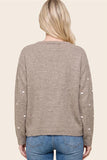 Pom Pom Dots, Wide Crew Neck, Long Sleeve