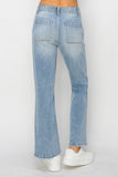 High Rise Ankle Falre Patch Pocket Jeans