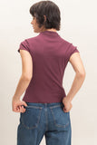 Mock Neck Cap Sleeve Top