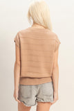 Textured Round Neck Dolman Sleeve Top