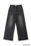 Washed Utility Pocket Cropped Denim