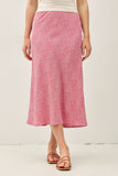 New Shade-print Midi Skirt With Elastic Waistband