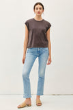 Basic Acid Wash Capped Sleeve Tee