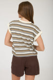 Multi-color Stripe Crewneck Sleeveless Knit Top