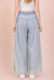 Mineral Washed Chambray Wide Pants
